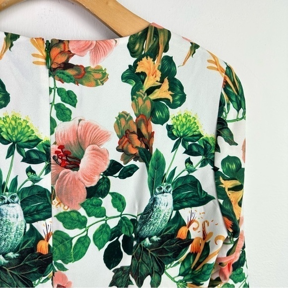 Peace Bird Floral Pattern Sheath Dress Size Small - Picture 4 of 6
